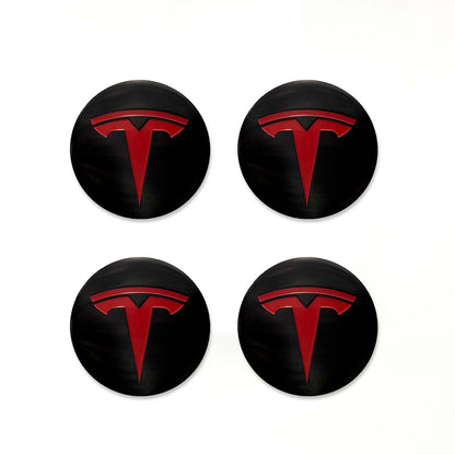 Tesla Center Wheel Cap Decals (4pcs) - Tesla Emblems