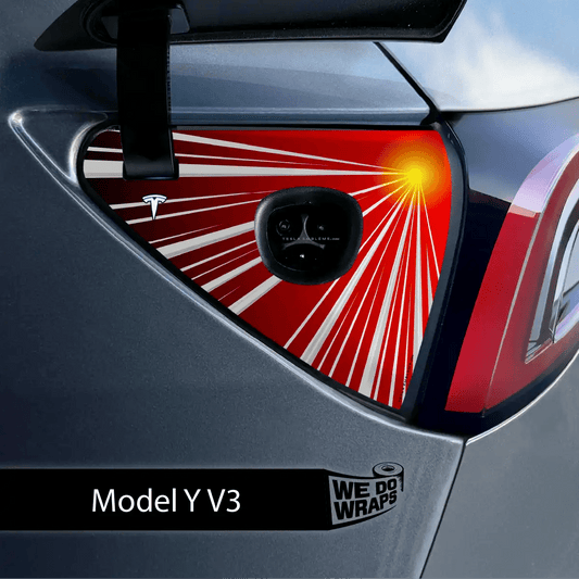 Tesla Launch Performance Mode Charge Port Wrap | Model Y - Tesla Emblems