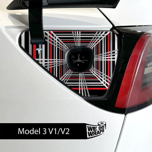 Tesla Plaid Performance Mode Charge Port Wrap | Model 3 - Tesla Emblems