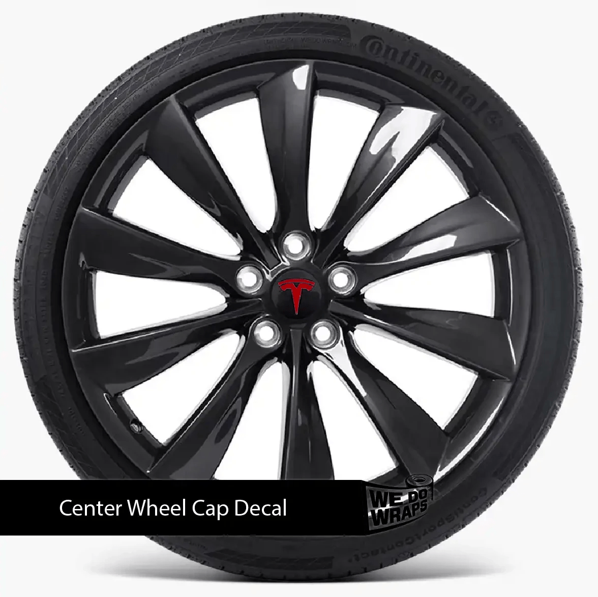 Tesla Center Wheel Cap Decals (4pcs) - Tesla Emblems