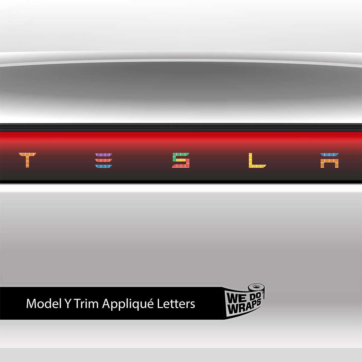 Tetromino Tesla Emblem Decals (Front + Back) | Model Y - Tesla Emblems