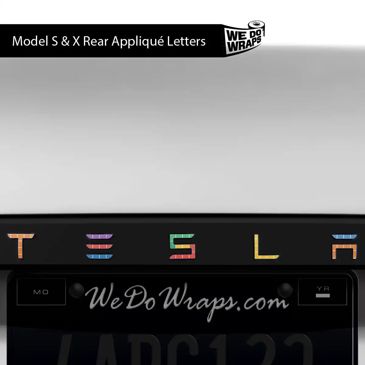Tetromino Tesla Emblem Decals (Front + Back) | Model X - Tesla Emblems