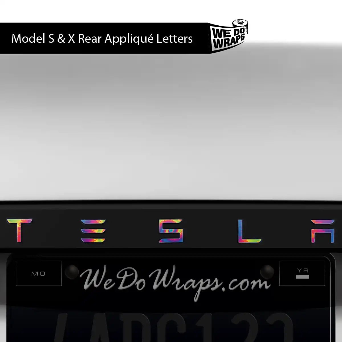 Tie Dye Tesla Emblem Decals (Front + Back) | Model X - Tesla Emblems