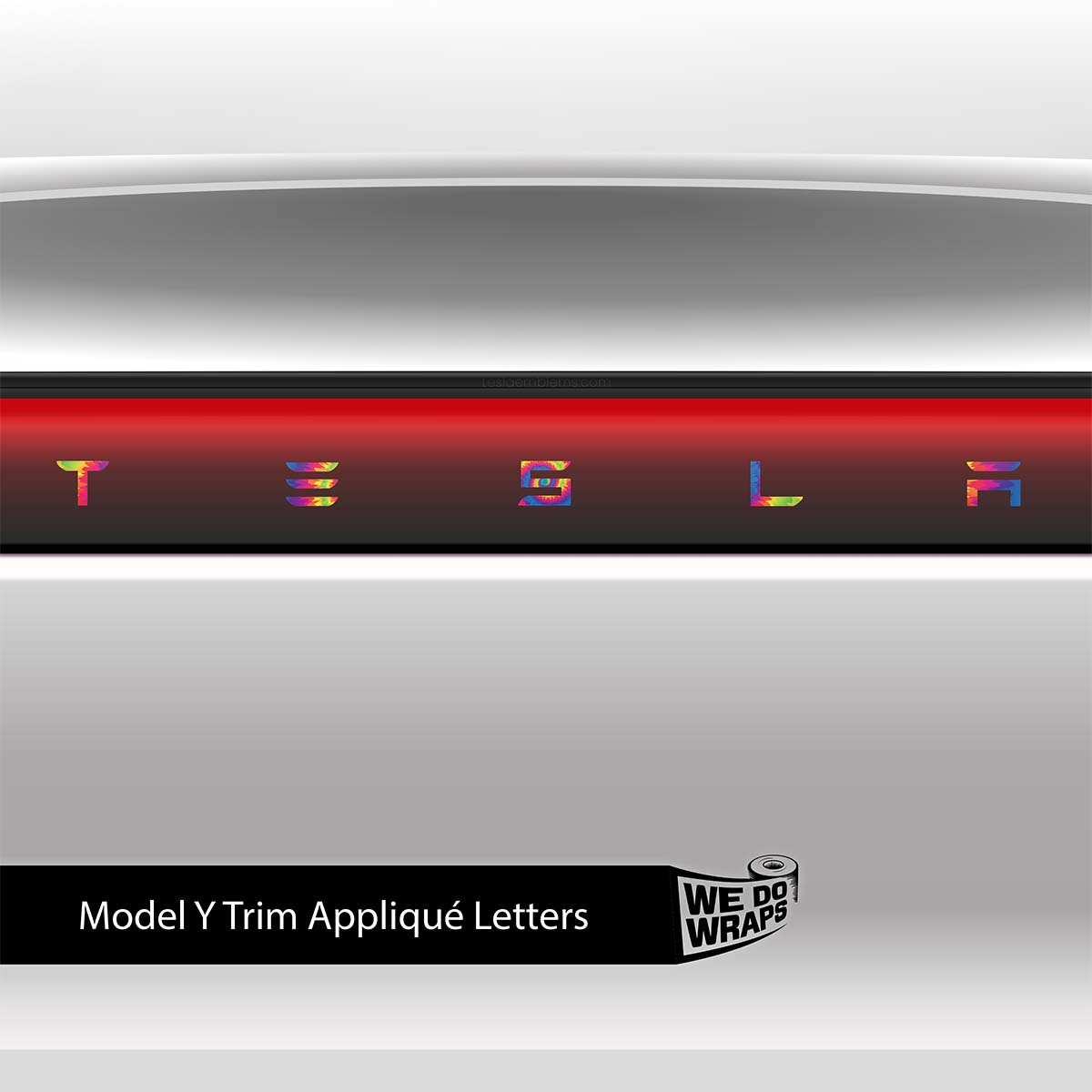 Tie Dye Tesla Emblem Decals (Front + Back) | Model Y - Tesla Emblems