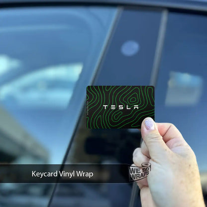 Topography Camo Tesla Keycard Decal - Tesla Emblems