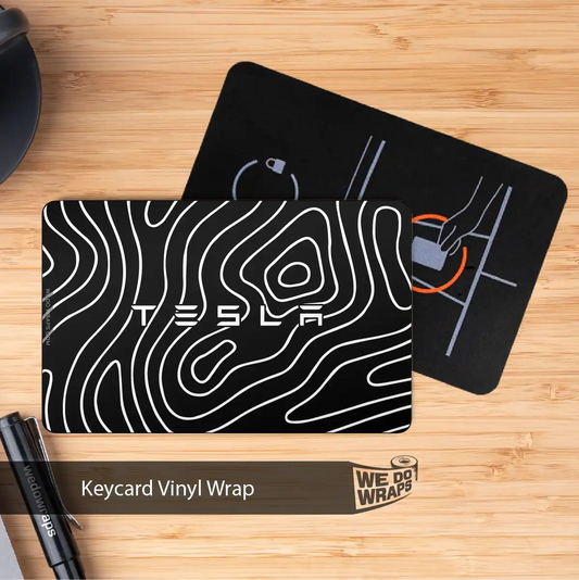 Topography Camo Tesla Keycard Decal - Tesla Emblems