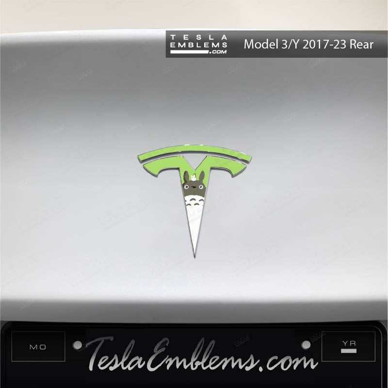 Totoro Tesla Emblem Decals (Front + Back) - Tesla Emblems