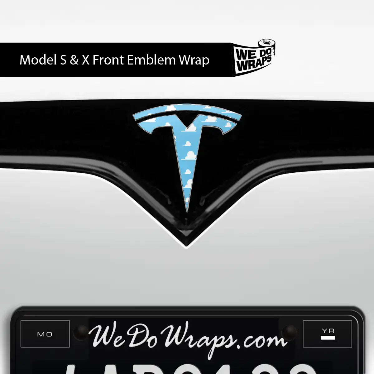 Toy Clouds Tesla Emblem Decals (Front + Back) | Model S - Tesla Emblems