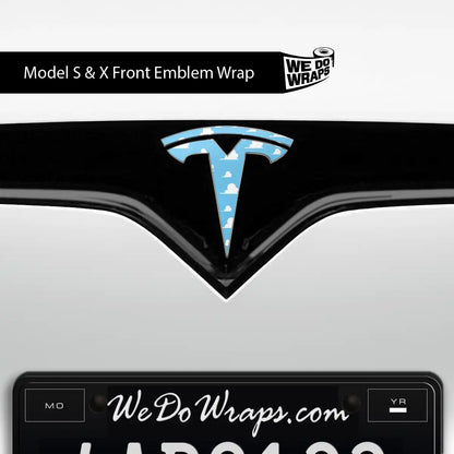 Toy Clouds Tesla Emblem Decals (Front + Back) | Model S - Tesla Emblems