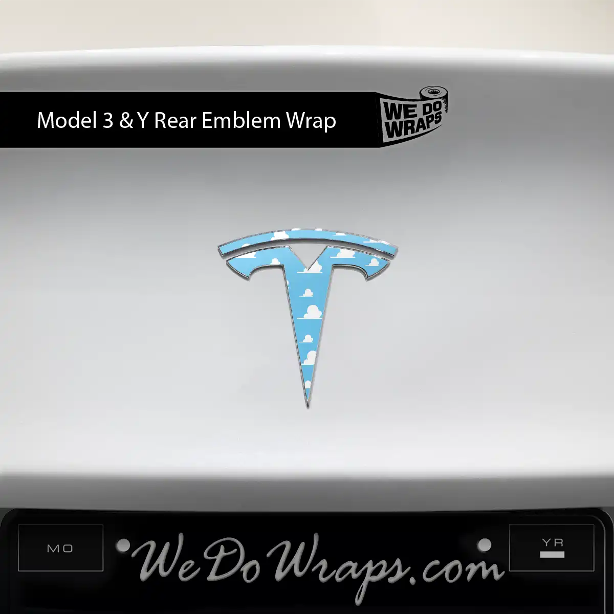 Toy Clouds Tesla Emblem Decals (Front + Back) | Model 3 - Tesla Emblems