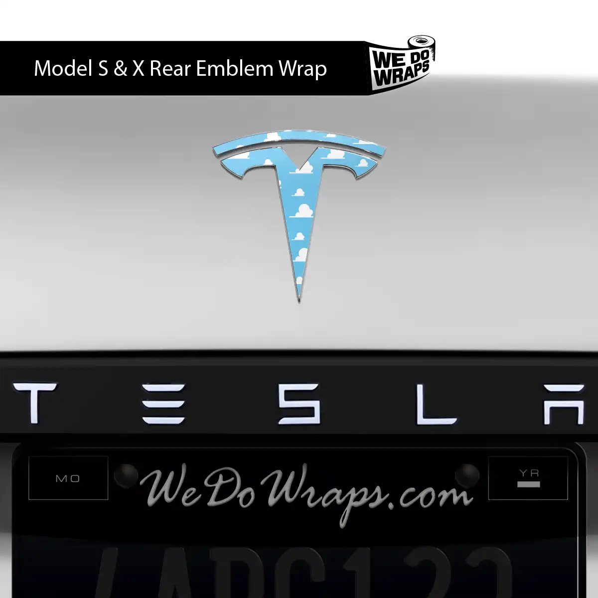 Toy Clouds Tesla Emblem Decals (Front + Back) | Model S - Tesla Emblems