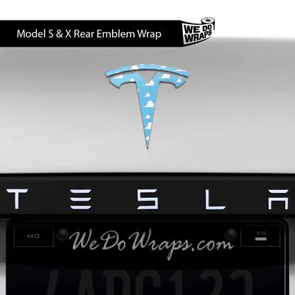 Toy Clouds Tesla Emblem Decals (Front + Back) | Model S - Tesla Emblems