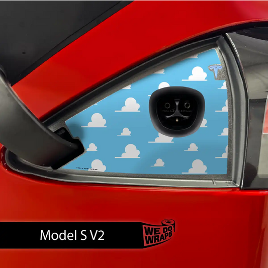 Toy Clouds Tesla Charge Port Wrap | Model S - Tesla Emblems