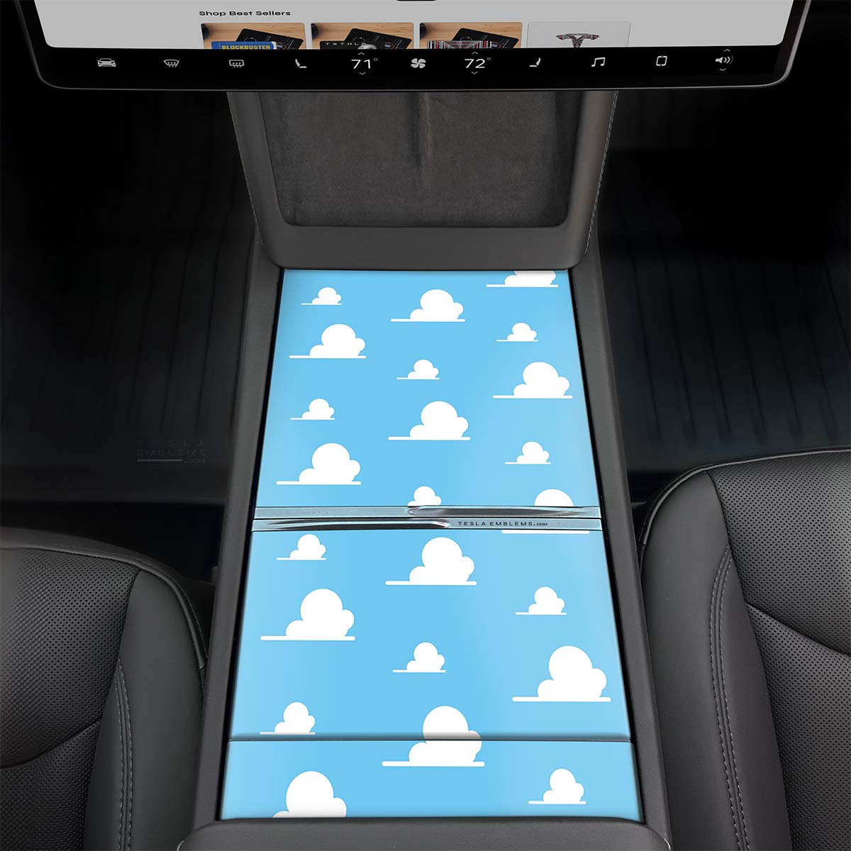 Toy Clouds | Tesla Center Console Wrap Kit | Model Y 2026 - Tesla Emblems