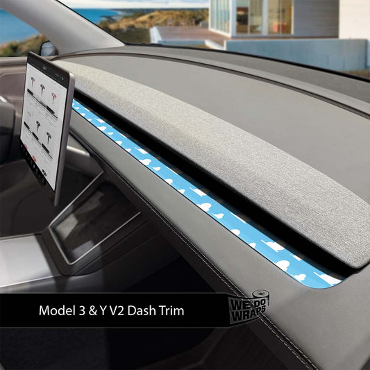 Toy Clouds Tesla Dash Trim Wrap | Model Y 2026 - Tesla Emblems