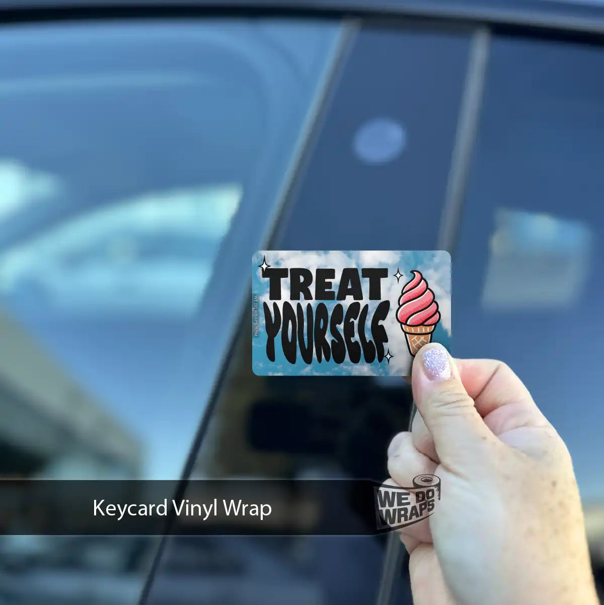 Treat Yourself Tesla Keycard Decal - Tesla Emblems