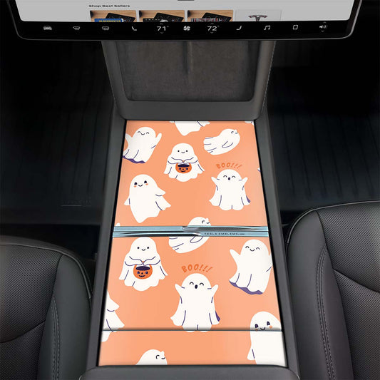 Trick - or - Treat Ghost Center Console Wrap Kit | MY 2026+ "Juniper" - Tesla Emblems