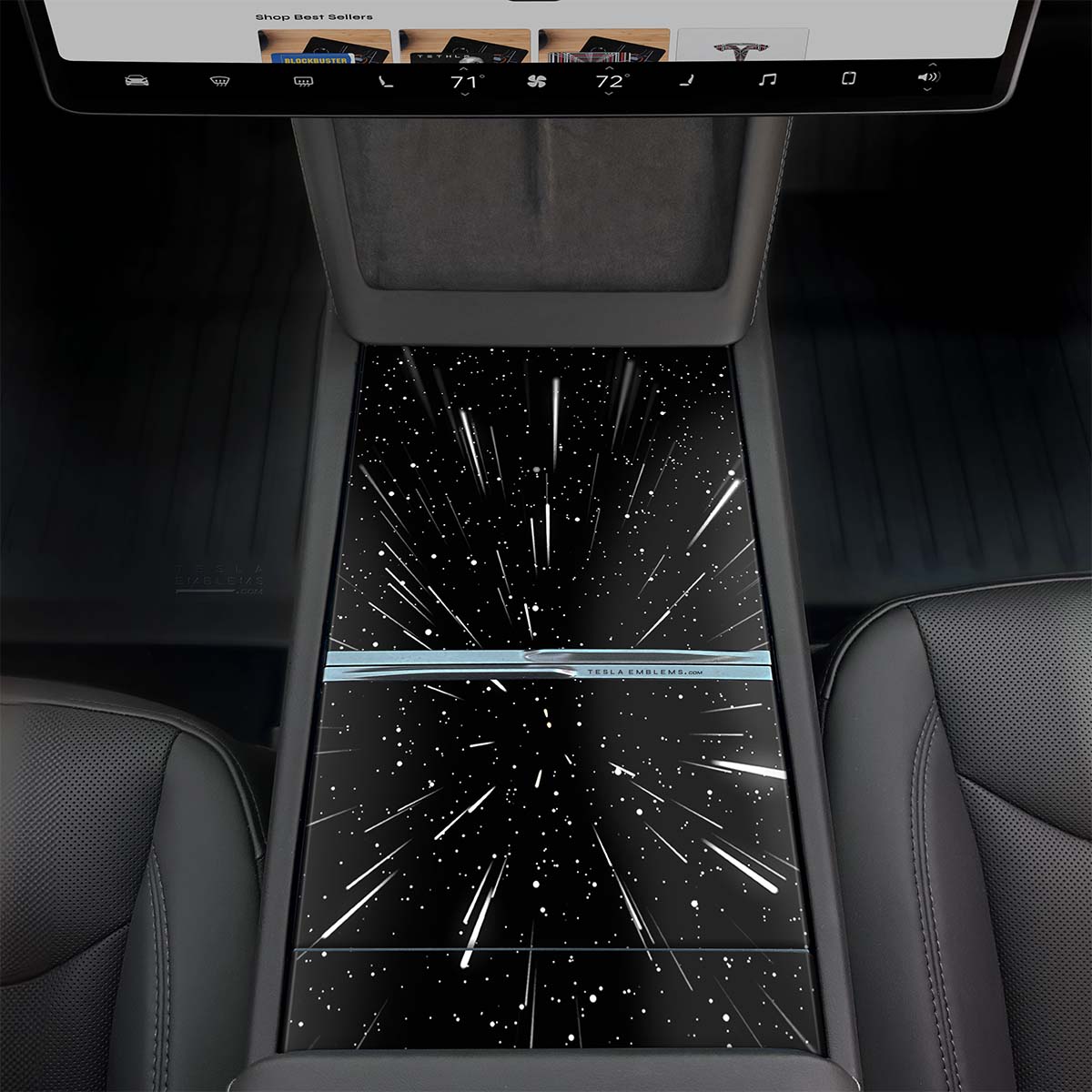 Warp Drive Tesla Center Console Wrap Kit | 2024+ Model 3 "Highland" - Tesla Emblems