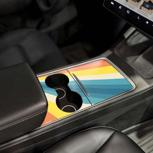 Wave Rider Stripes Tesla Center Console Wrap Kit | 2021 - 2023 Model 3 & Y - Tesla Emblems