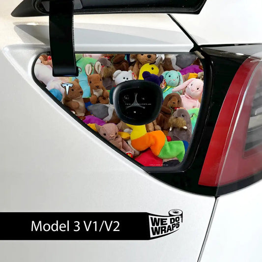 Where I Store My Beanie Babies Tesla Charge Port Wrap | Model 3 - Tesla Emblems