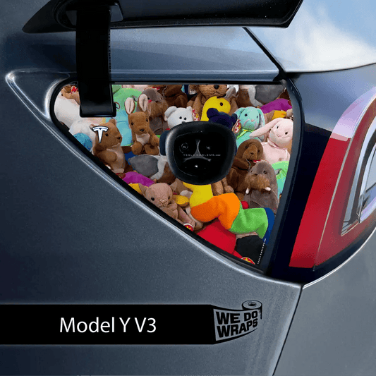 Where I Store My Beanie Babies Tesla Charge Port Wrap | Model Y - Tesla Emblems