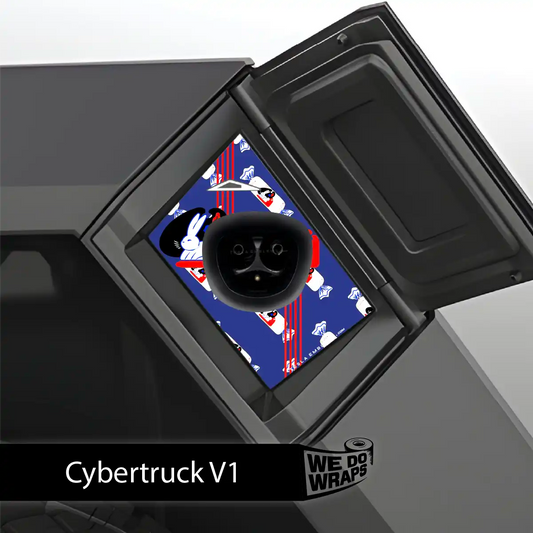 White Rabbit Tesla Charge Port Wrap | Cybertruck - Tesla Emblems