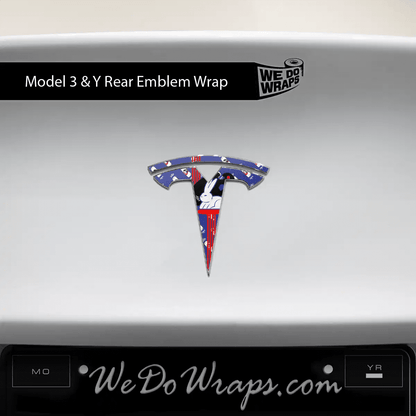 White Rabbit Tesla Emblem Decals (Front + Back) | Model 3 - Tesla Emblems