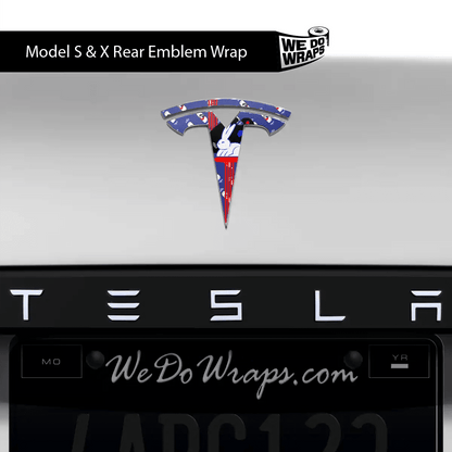 White Rabbit Tesla Emblem Decals (Front + Back) | Model S - Tesla Emblems