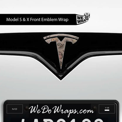 Vintage Witch's Brew Tesla Emblem Decals (Front + Back) | Model X - Tesla Emblems