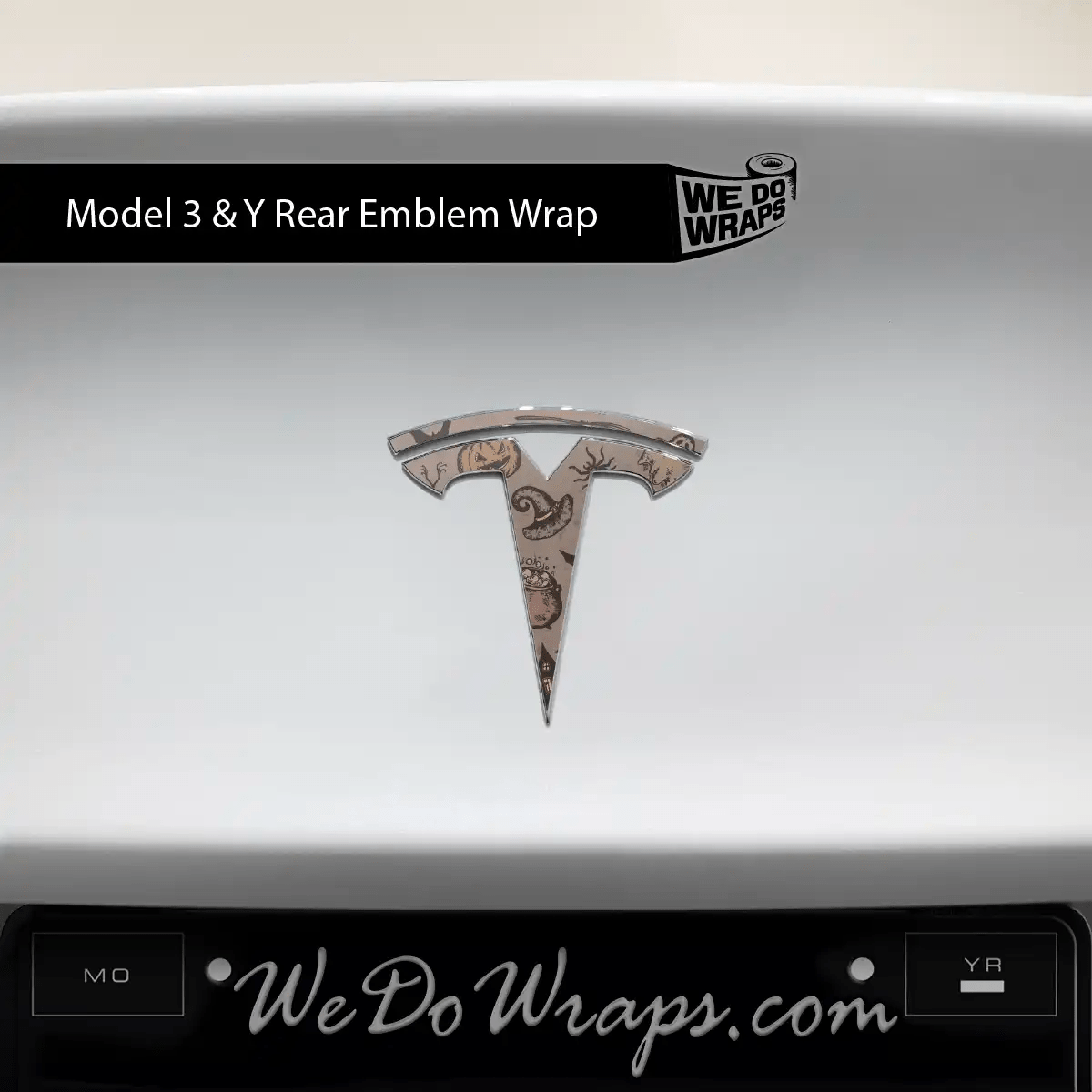 Vintage Witch's Brew Tesla Emblem Decals (Front + Back) | Model Y - Tesla Emblems