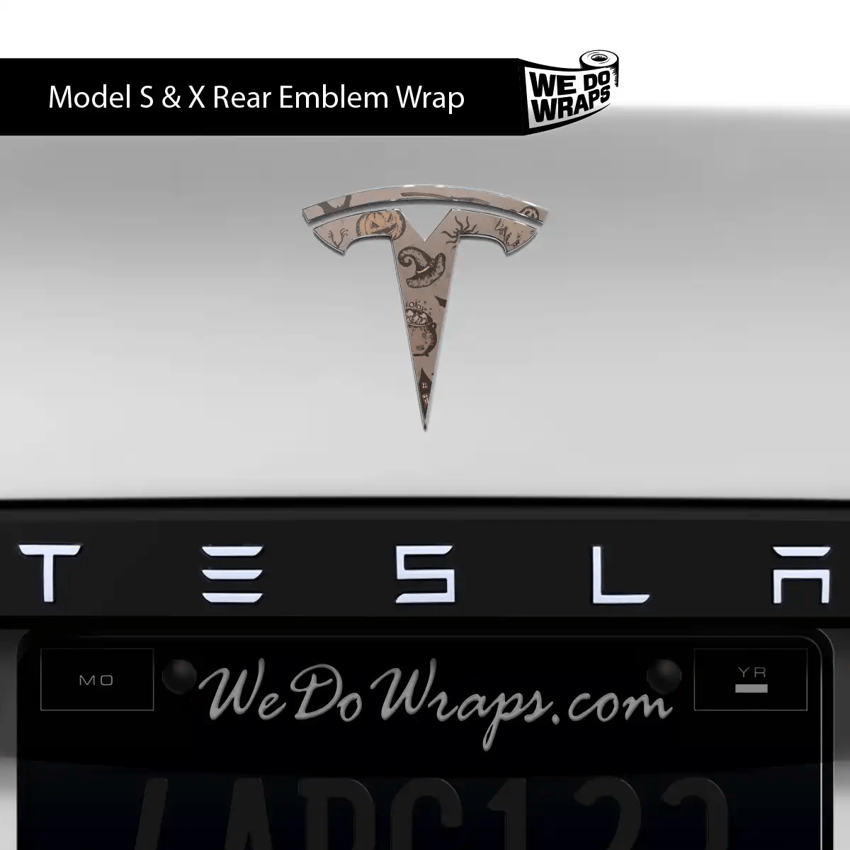 Vintage Witch's Brew Tesla Emblem Decals (Front + Back) | Model X - Tesla Emblems