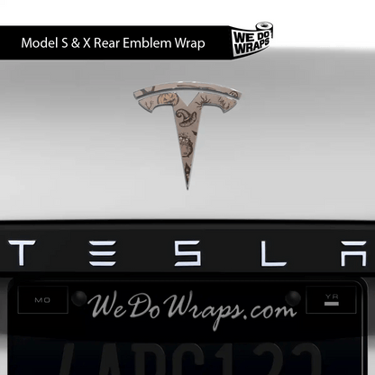 Vintage Witch's Brew Tesla Emblem Decals (Front + Back) | Model X - Tesla Emblems