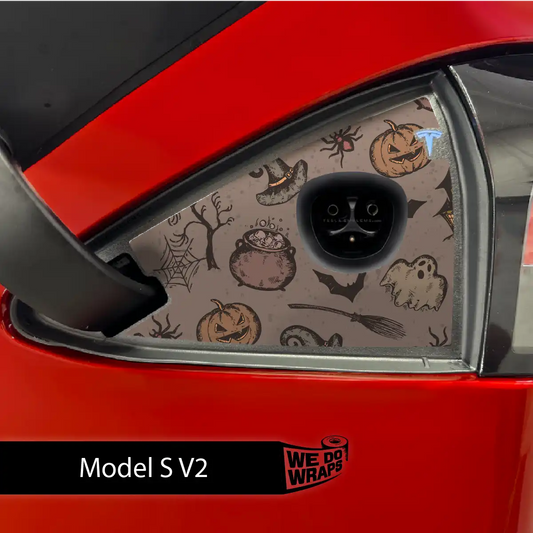 Vintage Witch's Brew Tesla Charge Port Wrap | Model S - Tesla Emblems