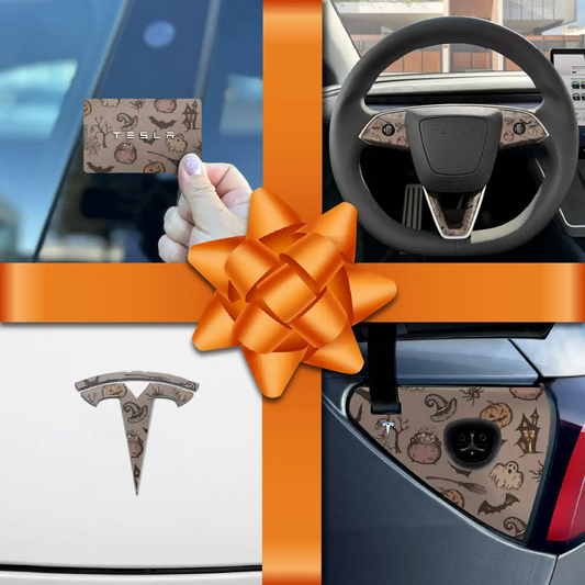 Holiday Bundle Vintage Witch's Brew Tesla Wrap Kit | Model Y - Tesla Emblems