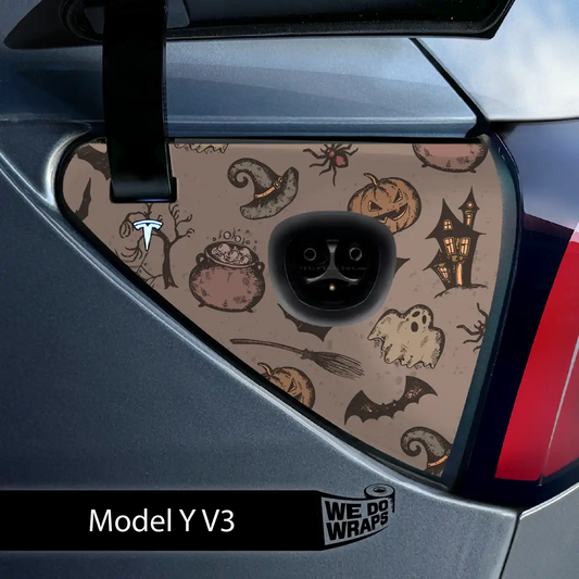 Vintage Witch's Brew Tesla Charge Port Wrap | Model Y - Tesla Emblems