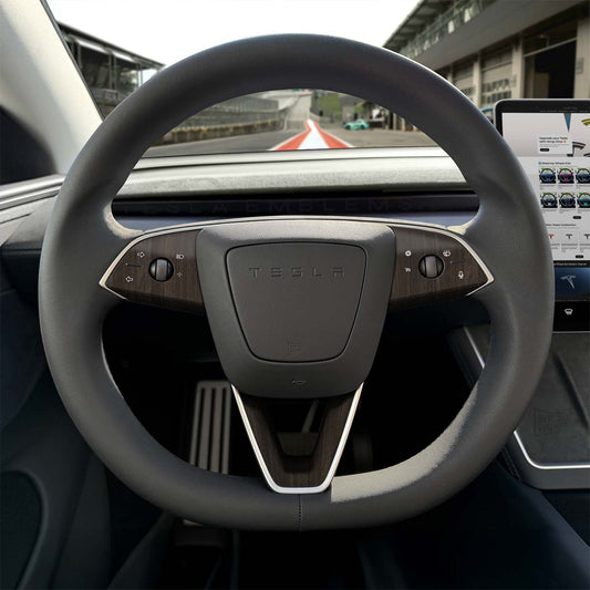 Dark Cherry Woodgrain Tesla Steering Wheel Trim Decal Kit (3pcs) | Model 3 - Tesla Emblems