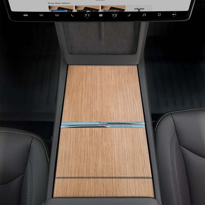 White Ash Center Console Wrap Kit | 2024+ Model 3 "Highland" - Tesla Emblems