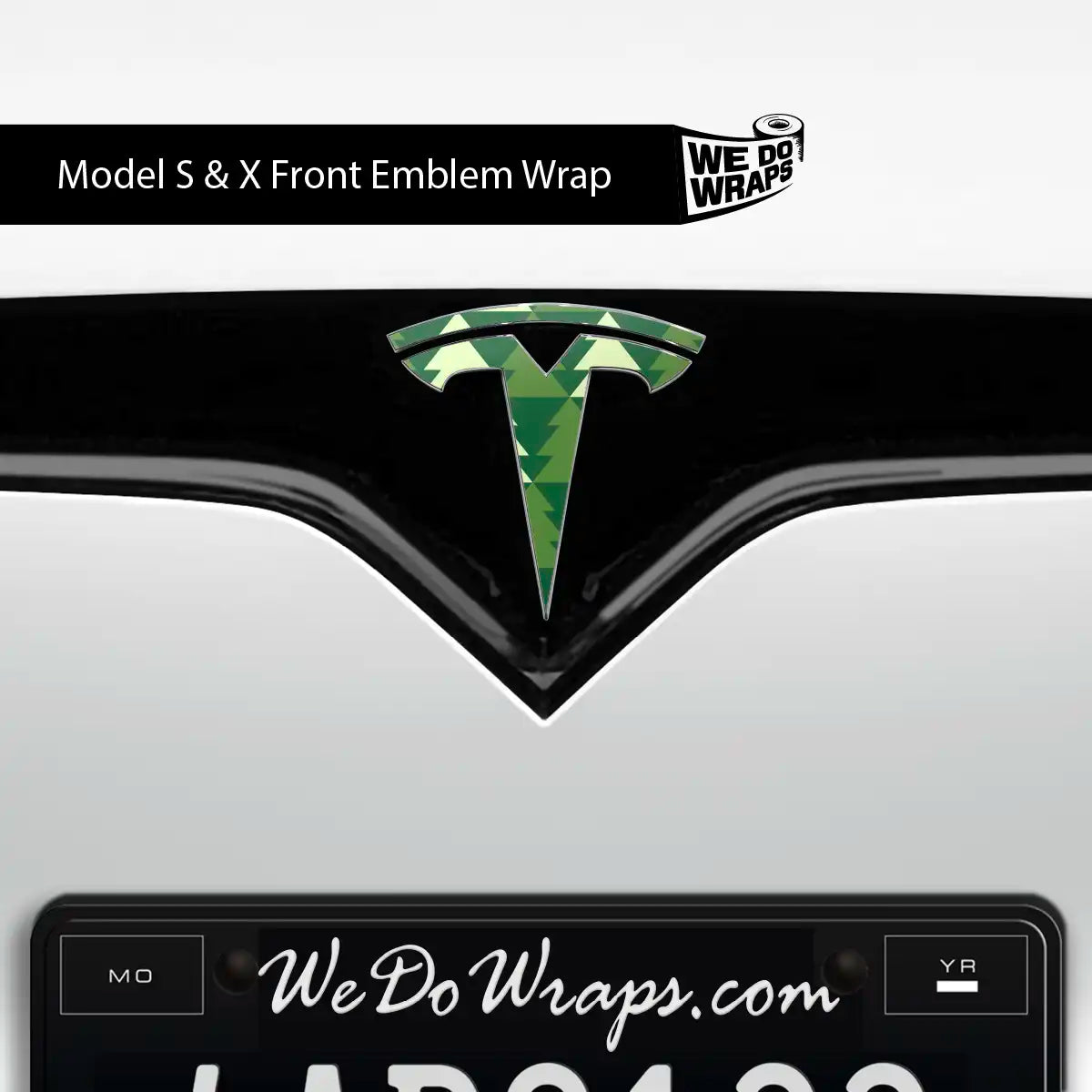 Evergreen Tesla Emblem Decals (Front + Back Emblem Decals) | Model S - Tesla Emblems