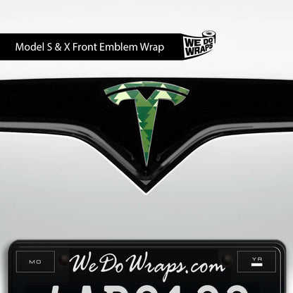 Evergreen Tesla Emblem Decals (Front + Back Emblem Decals) | Model S - Tesla Emblems