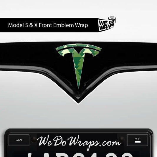 Evergreen Tesla Emblem Decals (Front + Back Emblem Decals) | Model S - Tesla Emblems