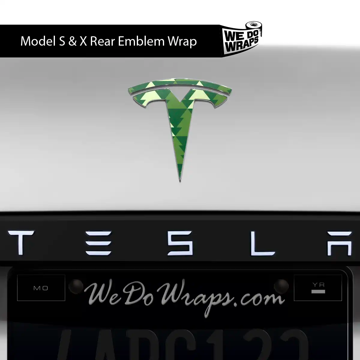 Evergreen Tesla Emblem Decals (Front + Back Emblem Decals) | Model S - Tesla Emblems