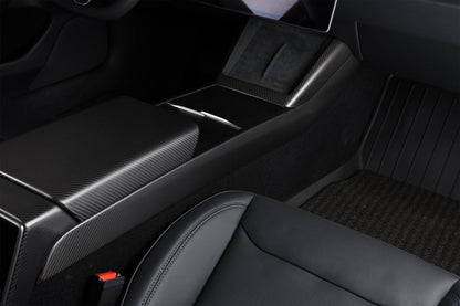 2024+ Tesla Model 3 "Highland" - Matte Carbon Fiber Integrated Frame of Central Panel - Tesla Emblems