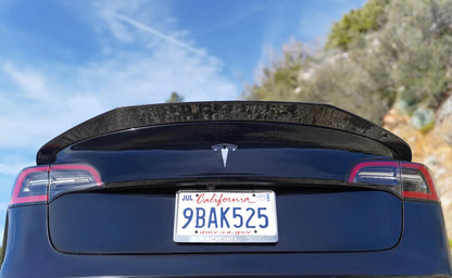 2017-2024 Tesla Model 3 & Y 1st Gen - Glossy Carbon Fiber V-Style Spoiler