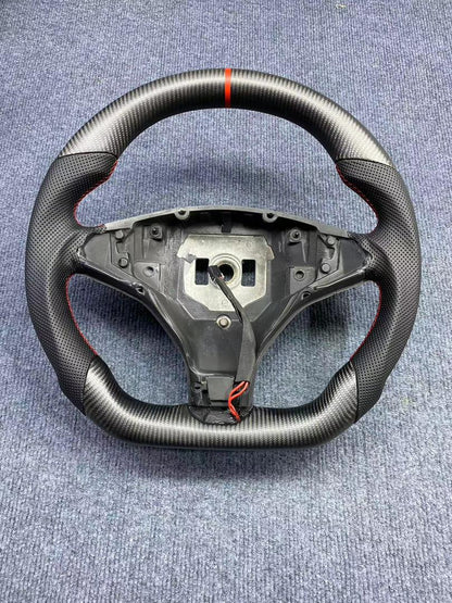 2012 - 2020 Model S & X - Carbon Fiber Steering Wheel | Matte or Gloss - Tesla Emblems