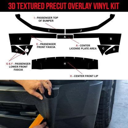 Tesla Cybertruck Front Bumper DIY Vinyl Fascia Overlay Film Protection Kit - Bed Liner Spray Look | TOProtect - Tesla Emblems