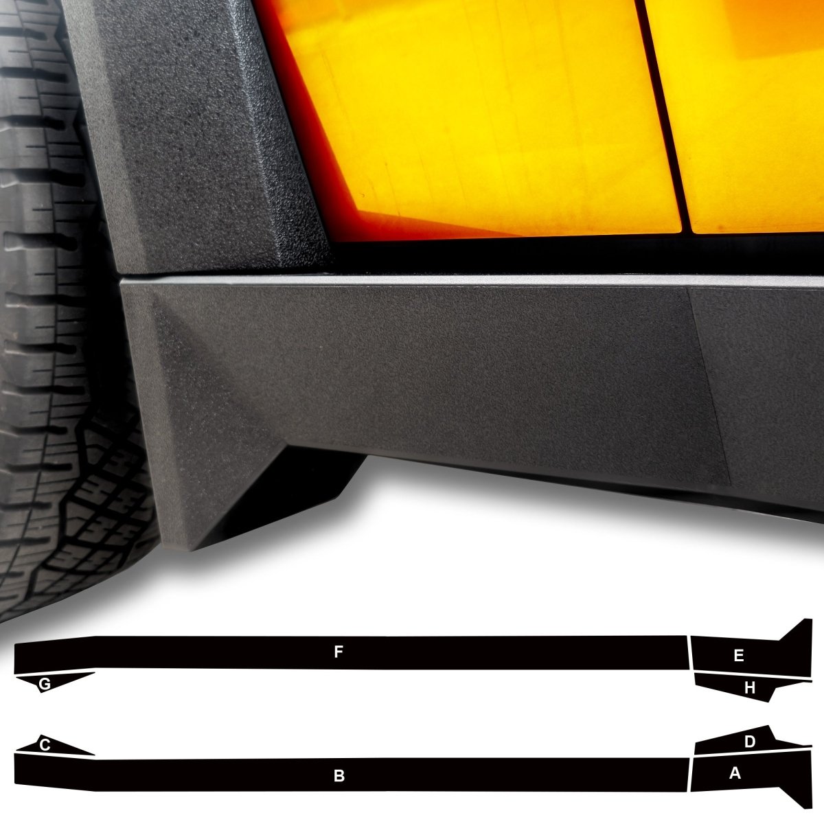 Tesla Cybertruck Rocker Panels DIY Fascia Vinyl Overlay Film Protectio ...