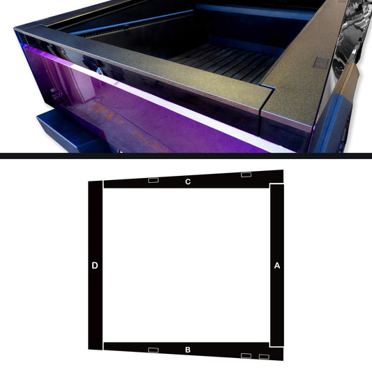 Tesla Cybertruck Cargo Bed Surround DIY Vinyl Fascia Overlay Film Protection Kit - Bed Liner Spray Look | TOProtect - Tesla Emblems