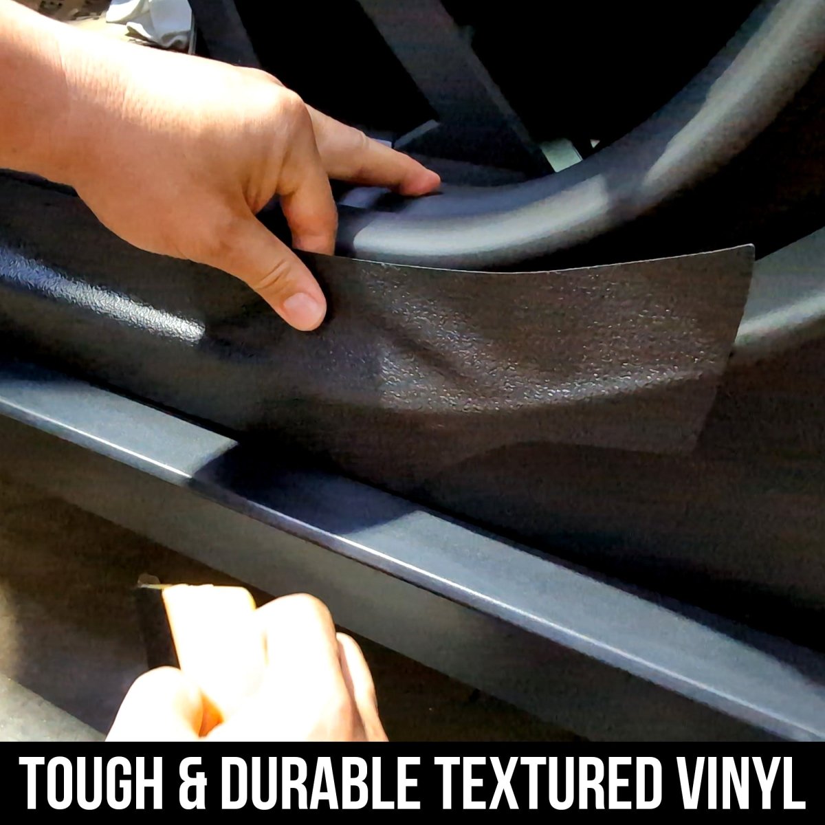 Tesla Cybertruck Door Sill Jamb DIY Vinyl Overlay Film Protection Guard Kit - Bed Liner Spray Look | TOProtect - Tesla Emblems