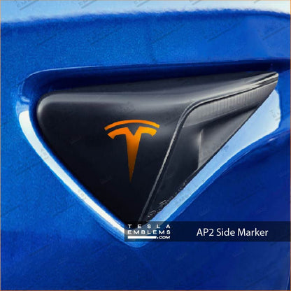 3M Gloss Deep Orange Tesla Side Marker Decals (2pcs) - Tesla Emblems