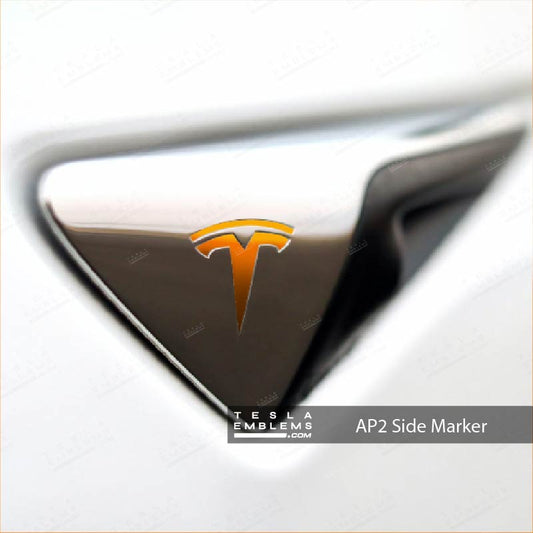 3M Gloss Deep Orange Tesla Side Marker Decals (2pcs) - Tesla Emblems